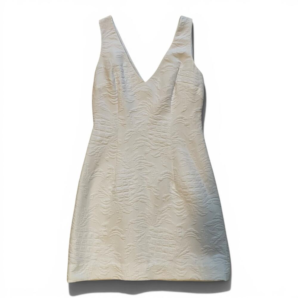 Lilly Pulitzer Madden Dress White Pineapple Jacquard Mini Sz 2